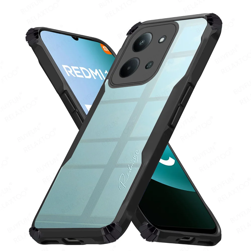 Acrylic Transparent Shockproof Armor Back Cover Case - Clear Protective s