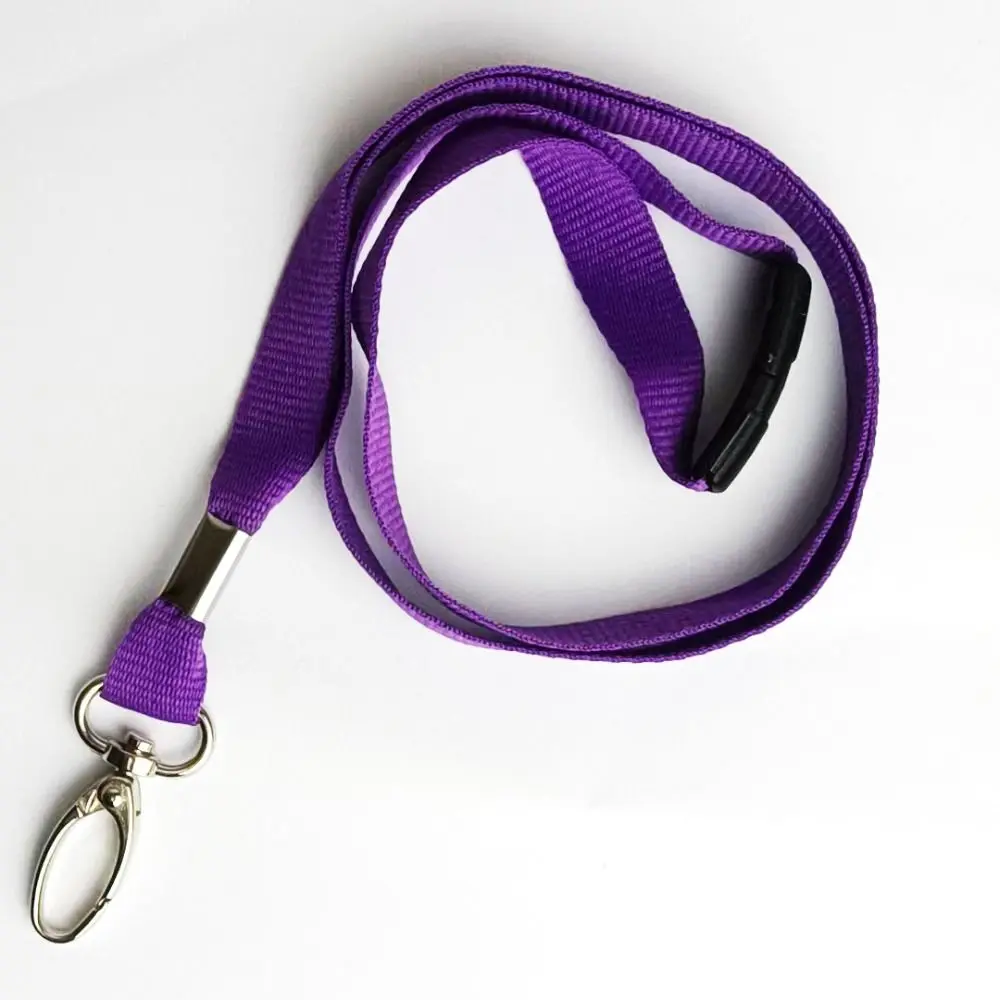 Solid Color Safety Break Metal Clip Lanyard with Lobster Clasp for ID Card Holder (90 cm Length)