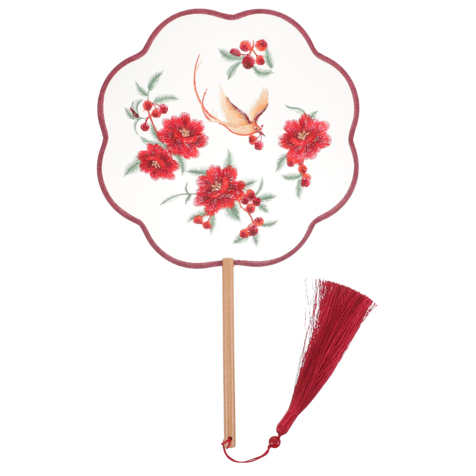 

Traditional Folk Fan Double-sided Embroidery Classical Group Fan Dancing Prop