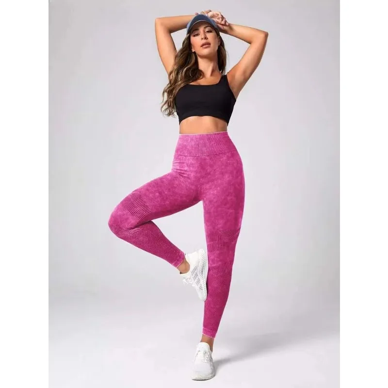 Hollow Out Leggings Women Seamless Slim Tights Frosted Water Washing Fitness Pants High Waist Hip Liftting Stretchy Yoga Pants 4
