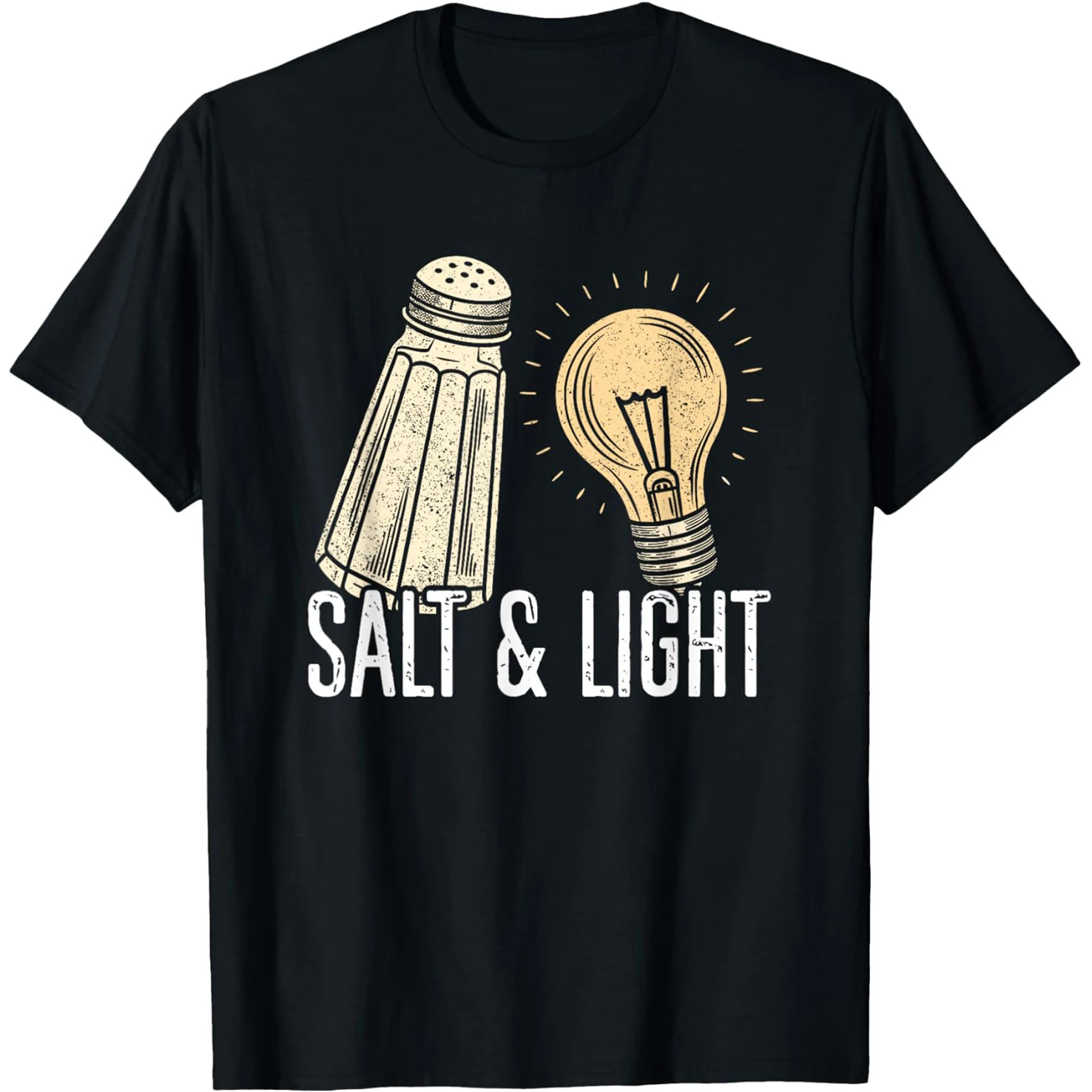 Be The Salt Light Vintage Christian Faith Bible Quote T-Shirts für Herren, Baumwolle, Humor, Streetwear, kurzärmelig, lockere Kleidung