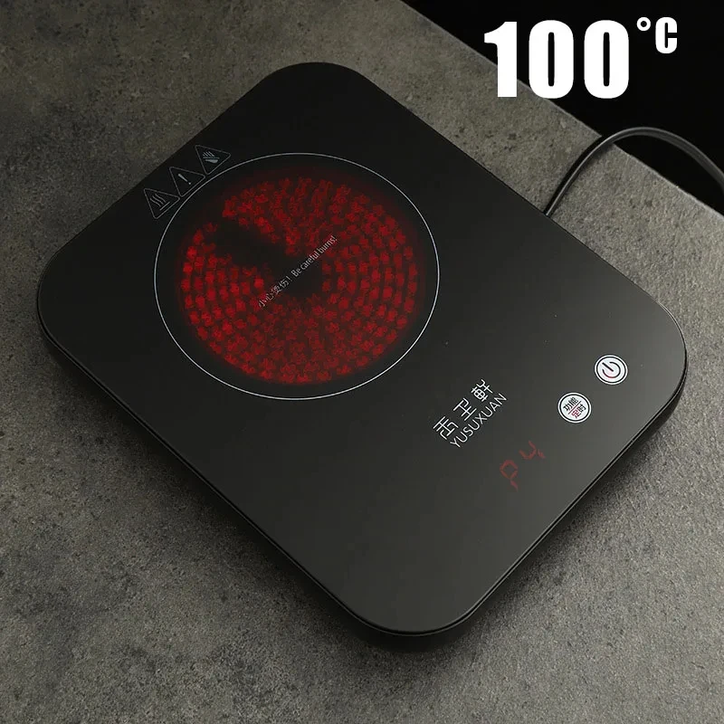 800W Electric Ceramic Stove 100&deg;C Cup Heater Smart Tea Stove Ultra-thin Electric Hot Plate Heating Furnace Hot Tea Makers 220V