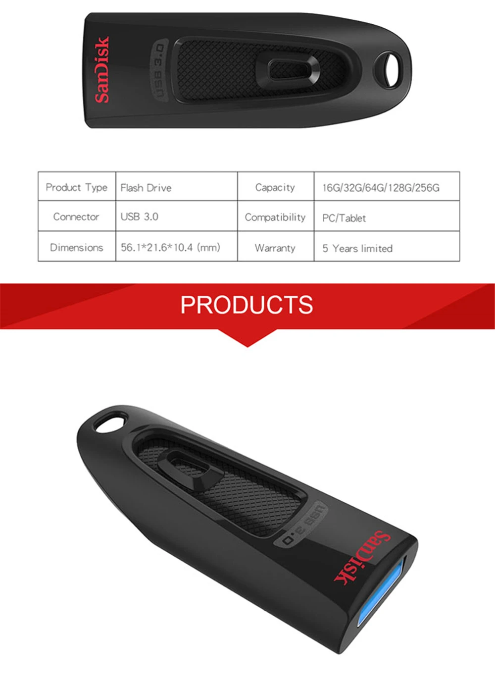 SanDisk USB Stick 128GB 3.0 USB Flash Drive 64GB Pendrive 32GB Pen Drive 256GB Mini USB 512GB Memory Disk on Key for Phone PC usb c flash drive