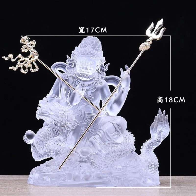 coloured glaze  Wulu Wealth God Buddha Ornament, Black, Yellow, Red, White, Green, Tantric Buddha