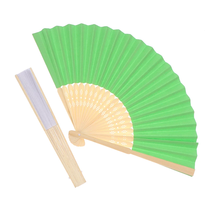 DIY Chinese Folding Fan Wooden Bamboo Antiquity Folding Fan Fold Hand Blank paper Calligraphy Painting children drawing fan