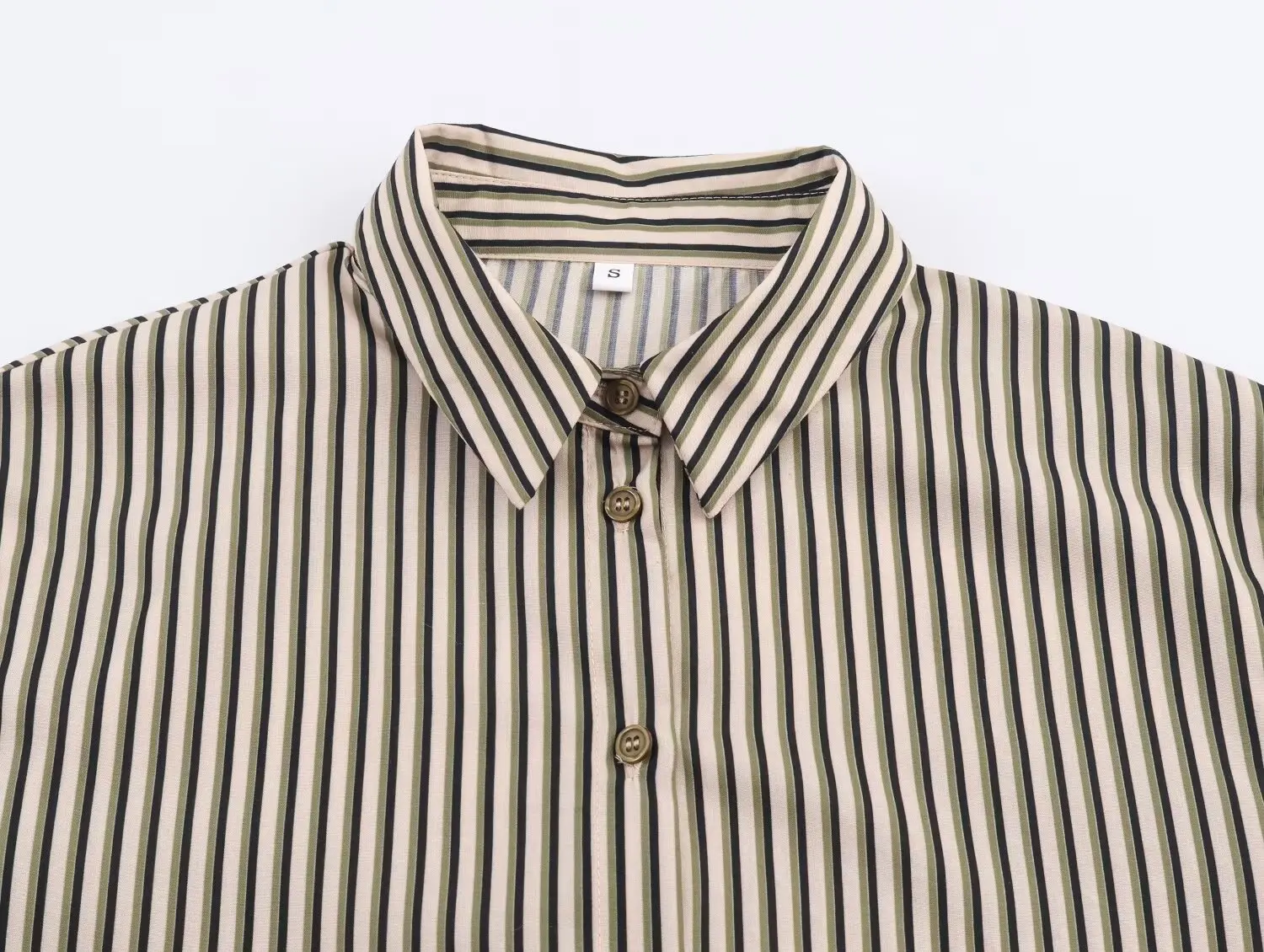 Women All Seasons New Striped Shirt Female Single Breasted Long Sleeved Polo Casual Shirt Lady Elegant Side Slit Button Up Shirt