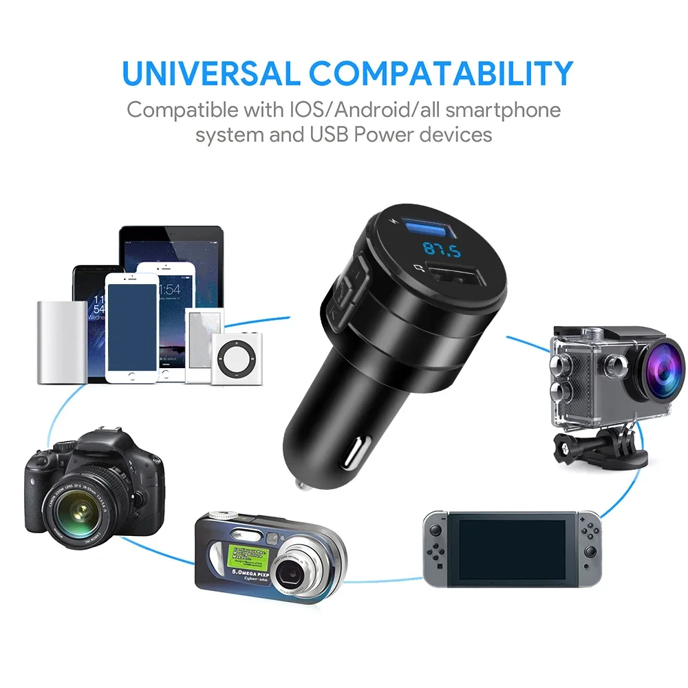 Bluetooth FM Transmitter MP3 Player USB Charger 5