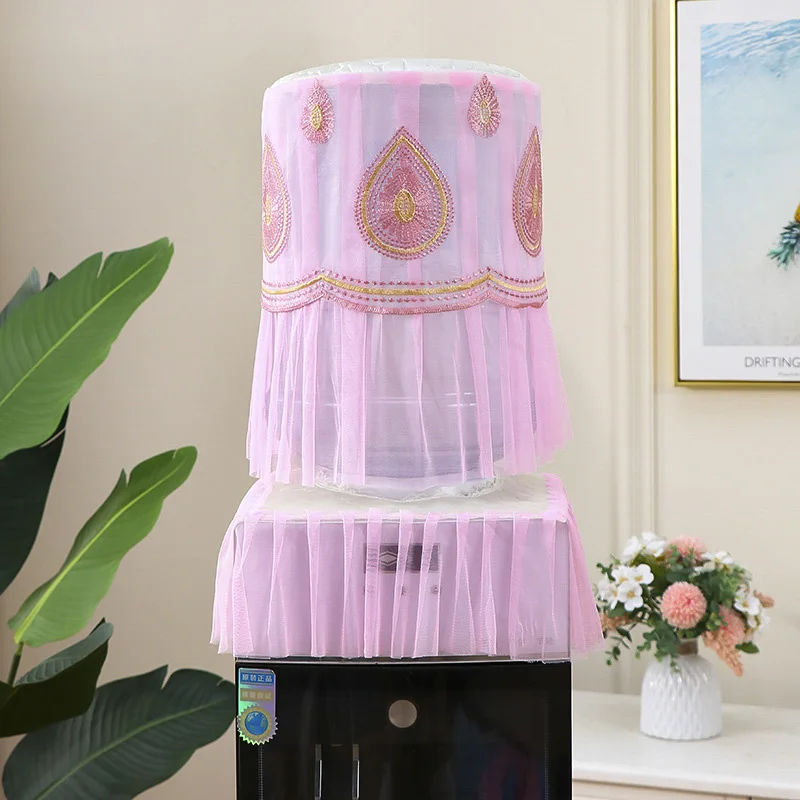 1 set Lace Embroidery Water Dispenser Cover Water Dispenser Bucket Sleeve Barrel Cover Household Dustproof Reusable Dust