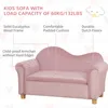 Ergonomic Foam Kids Sofa with Inner Toy Storage Chest, Velvet Kids Couch with Soft Arms, Children's Lounge Furniture, Pink 3