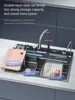 durability 4.0MM Thick Nano 304 Stainless Steel Digital Display Waterfall Sink Set Multifunctional Integrated faucet Whale Sink 3