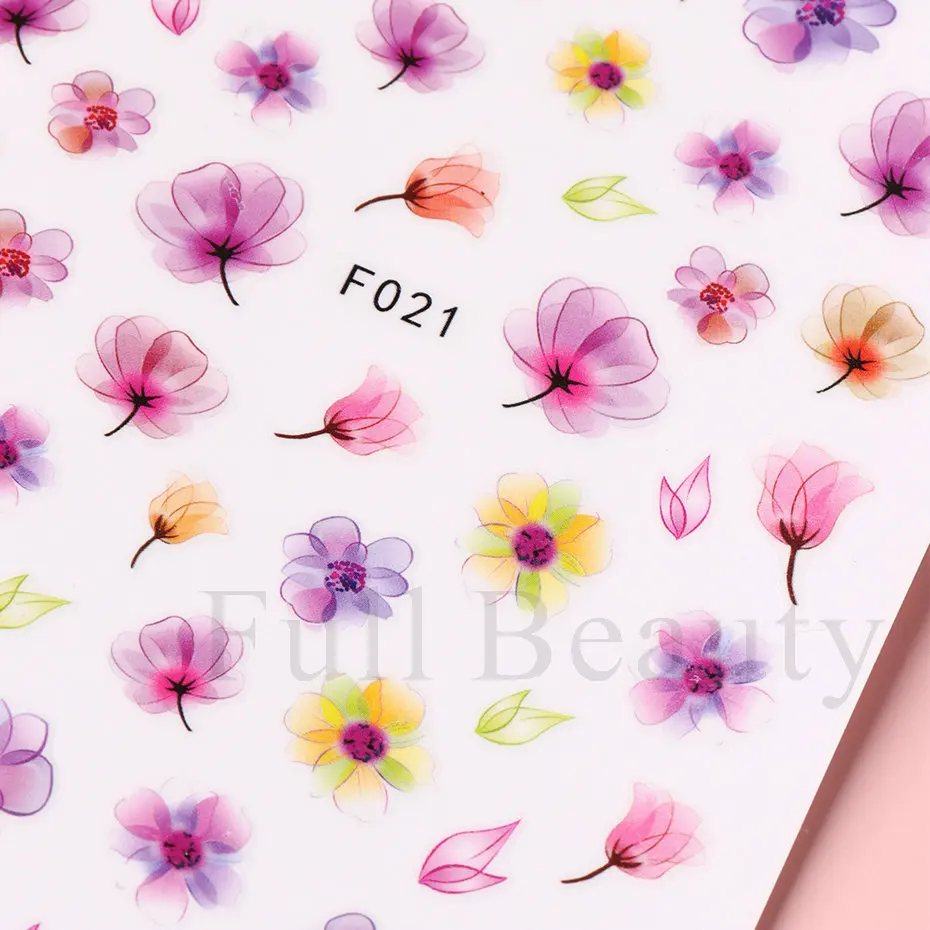 Ink Blooming 3D Nail Flowers Leaves Stickers Floral Graffiti Watercolor  Self-Adhesive Slider For DIY Nail Art Decoration LAF021 - AliExpress