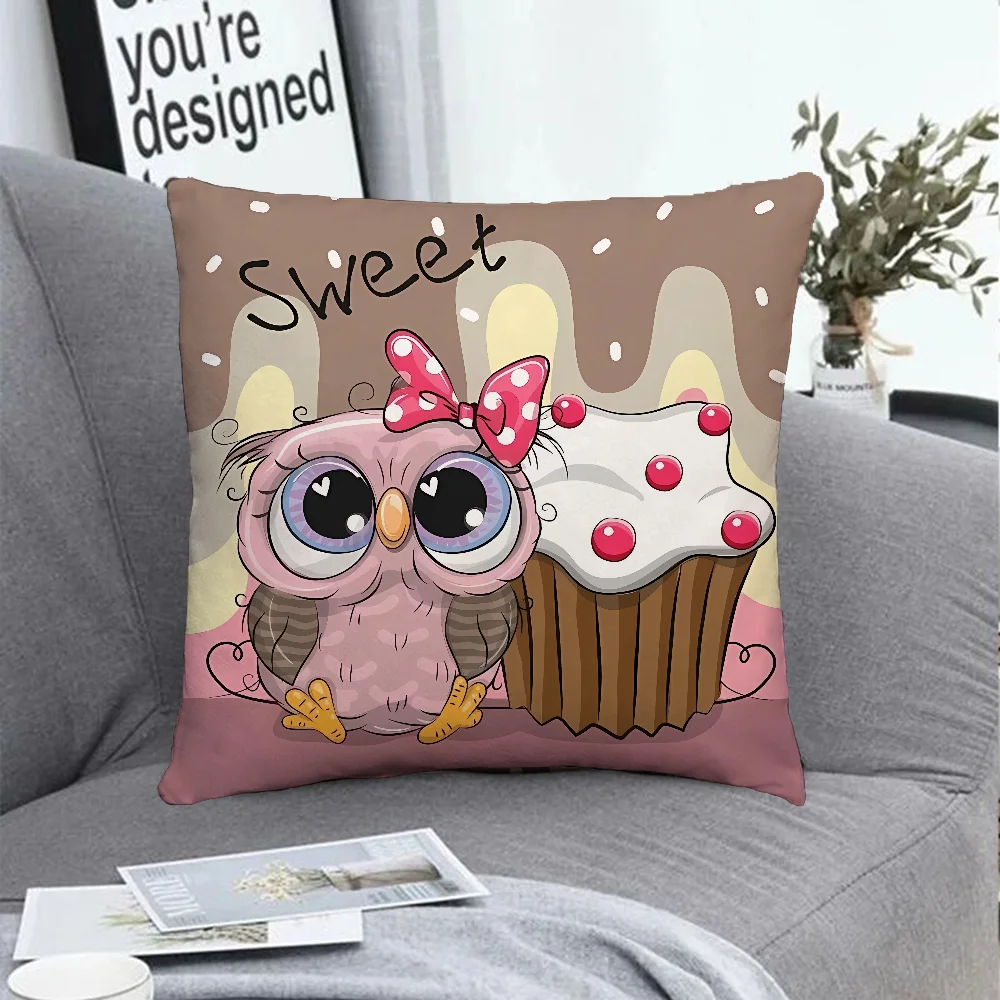 

Ornamental Pillows for Living Room Owl Cushion Cover 45x45 Fall Decoration Pillowcase Short Plush Pillow Covers Decorative Sofa