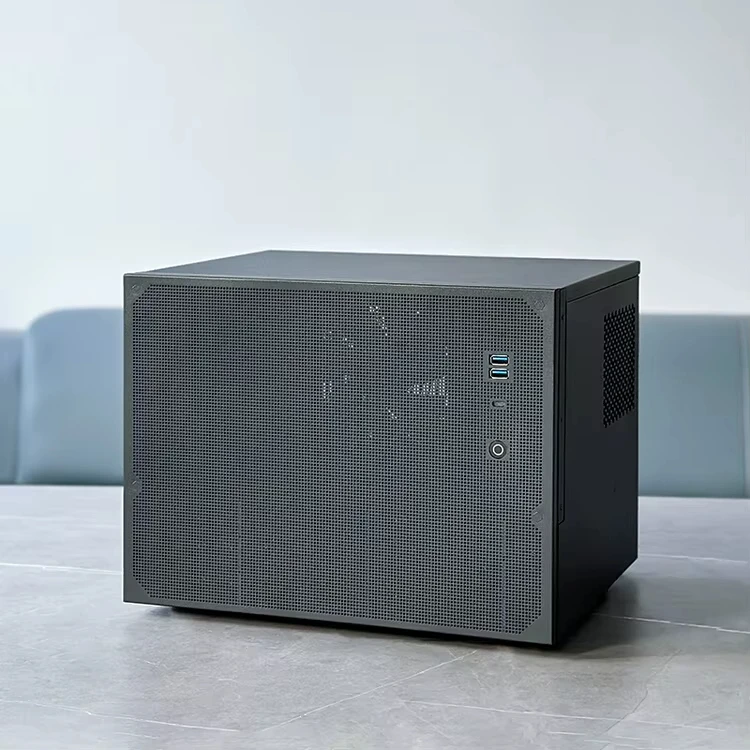 Telaio per server di archiviazione (NAS) collegato alla rete a 9 alloggiamenti Mini ITX ATX Tower Ventola di raffreddamento per case del computer Rack per PC desktop a 9 alloggiamenti