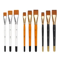 3pcs/set Oil Painting Brush Big Flat Head 3color Short Rod Set Nylon Hair Painting Watercolor Brush Student Acrylic Art Supplie 1