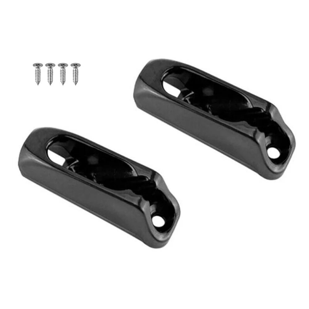 2pcs Boat Cleat Self-Lock Rope Clamps Black Nylon Clam Cleat Cord Tensioner Runner Canoeing Kayak Surfing Marine Accessories