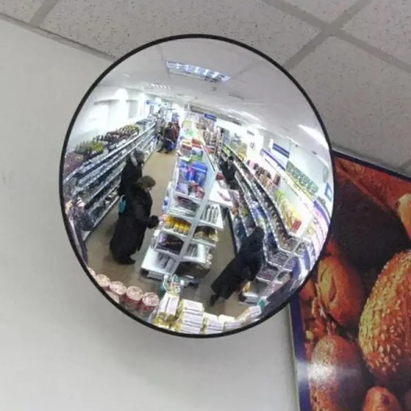 Outdoor Convex Mirror 11.8in Round Adjustable Security Mirror Wide Angle Blind Spot Store Corner For Trucks