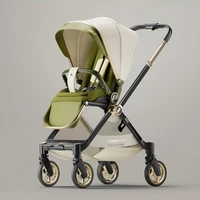 Poussette bébé luxueuse réversible avec siège réglable, pliable, pour nouveau-né et nourrisson, position haute 2