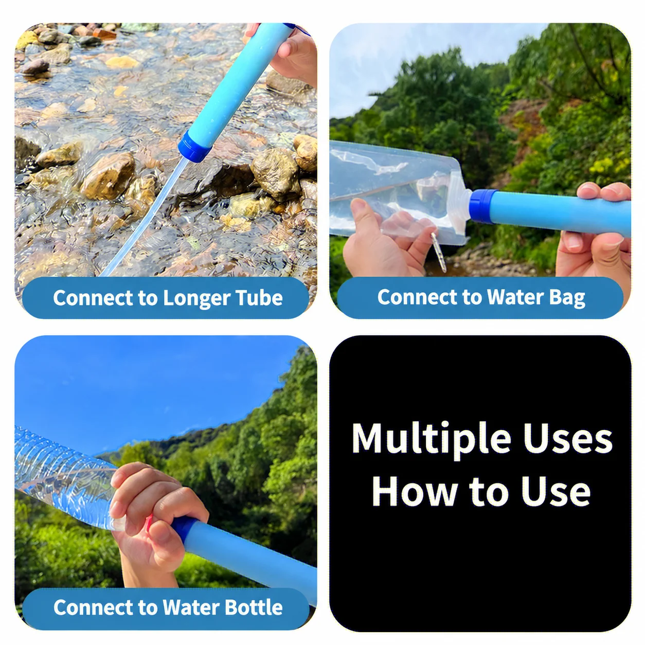 Outdoor Mini Water Filter Straw Camping Purification Portable Hiking Water Purifier for Survival or Emergency Supplies