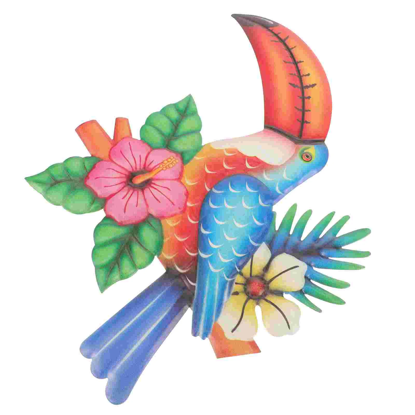 

Bird Decor Toucan Wall Art Garden Ornament Metal for Bedroom Animal Artware Crafts