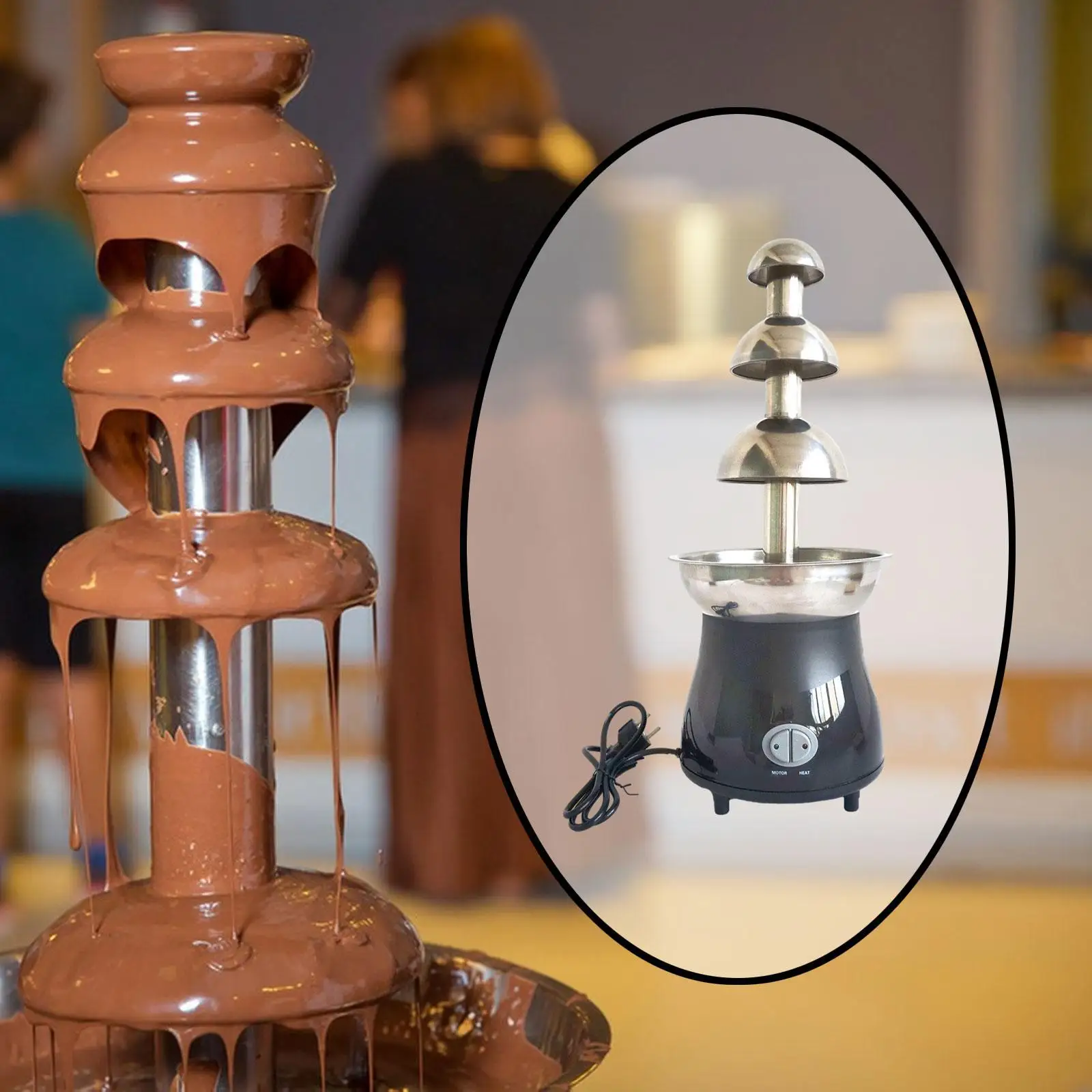 Chocolate Fountain Sturdy Stainless Steel Melting Pot for Candy Cheese Party