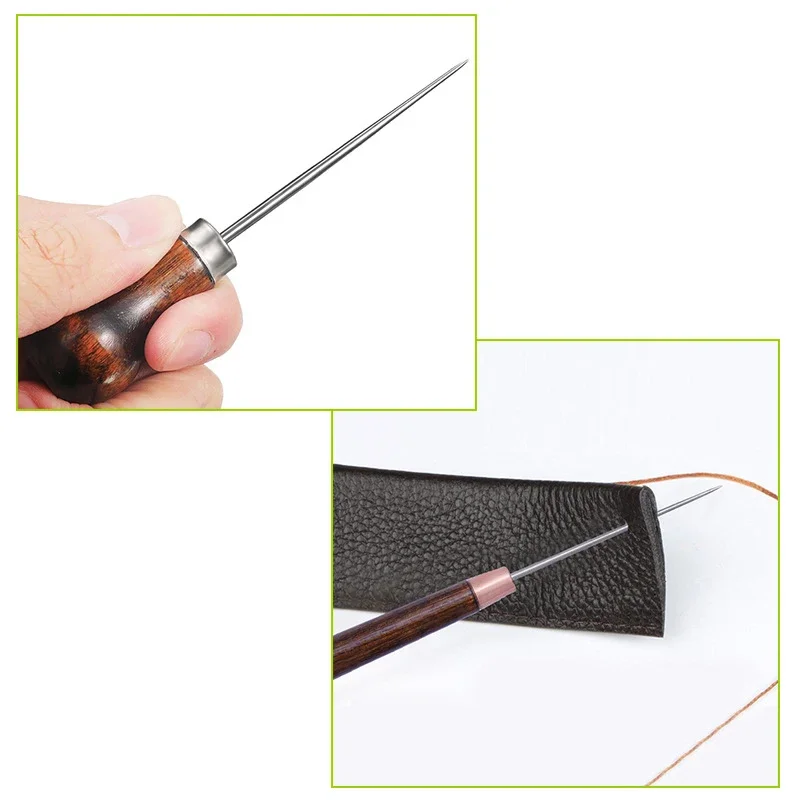 Description Picture 6 of item1pcs Durable Awl Tools with Wooden Handle Diy Leather Crafts Punch Tools Leather Hole Punches Stitching Tools Handmade Supplies