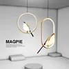 Magpie Bird LED Cord Pendant Lamps AC85-265V Indoor LED Chandelier Lights for Bedside Bedroom Indoor Black Silver Hanging Lights 1