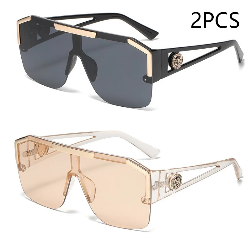 Oversized Square Gradient Fashion Sunglasses with UV400 Protection
