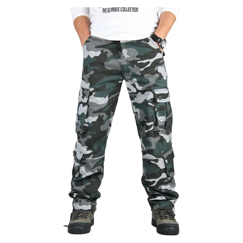 Stylish Men's Cargo Pants with Multiple Pockets, Made of Tough and Durable Cotton, Ideal for Outdoor Activities