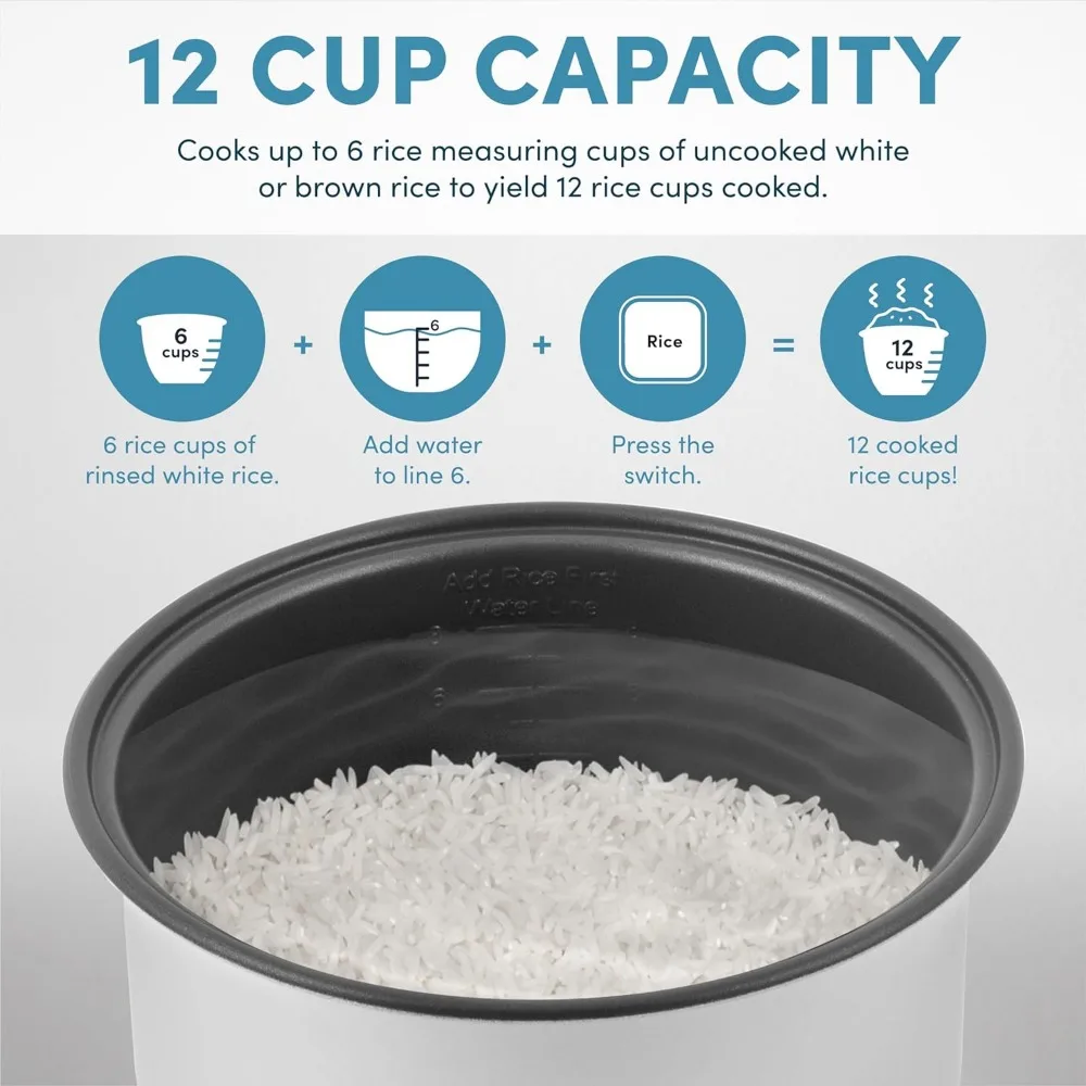 Rice Cooker 12-Cup (Cooked), Digital Rice & Grain Multicooker, Programmable Digital Controls with Automatic Keep Warm Mode 4