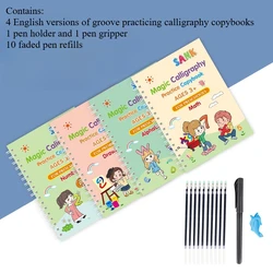 Sank Magic Kids Reusable Calligraphy Practice Book - English Edition - 16pcs set