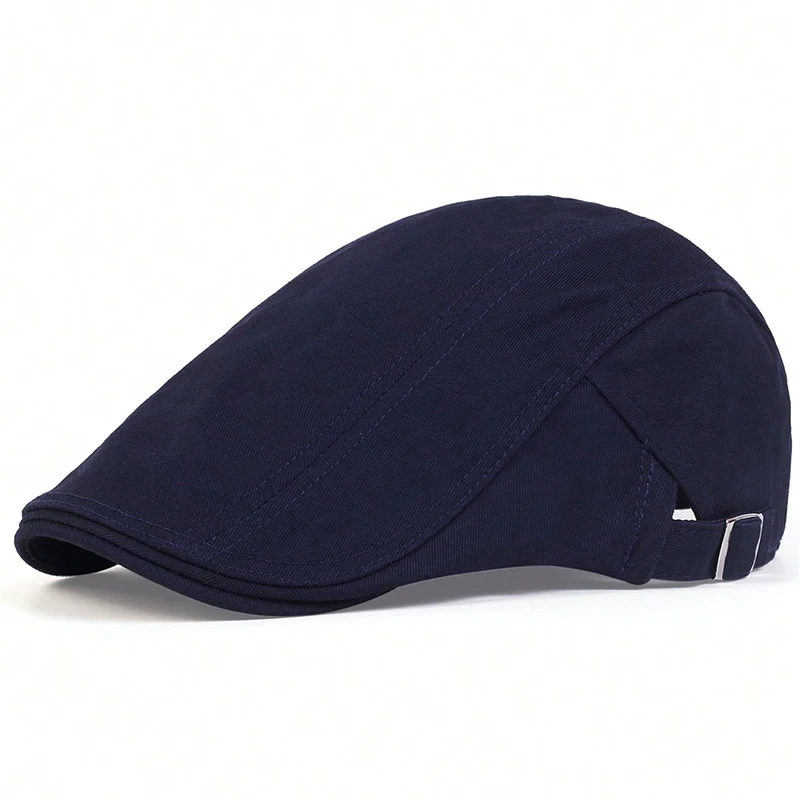 Herren Leichte Einfarbige Newsboy-Mützen Britische Malermützen Frühling und Sommer Verstellbare Flache Mütze Hip-Hop-Baskenmützen – Detail 13
