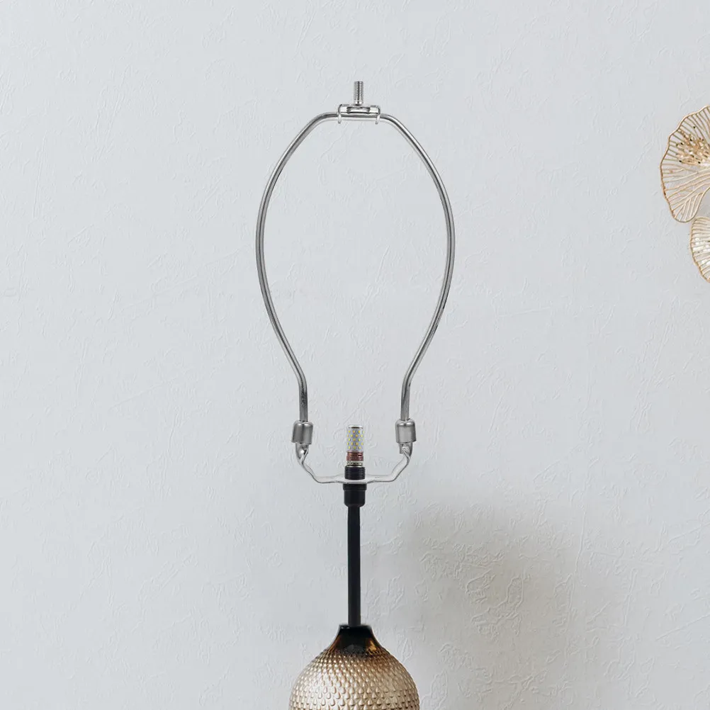 2Pcs 램프 하프 브래킷 범용 크롬 전기 도금 조절 가능한 높이 혼 프레임 갓 홀더 지원 램프 쉐이드 어댑터