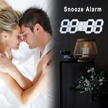 3D LED Digital Wall Clock with Remote Control, Adjustable Brightness for Kitchen Bedroom Office, Great Gift 4