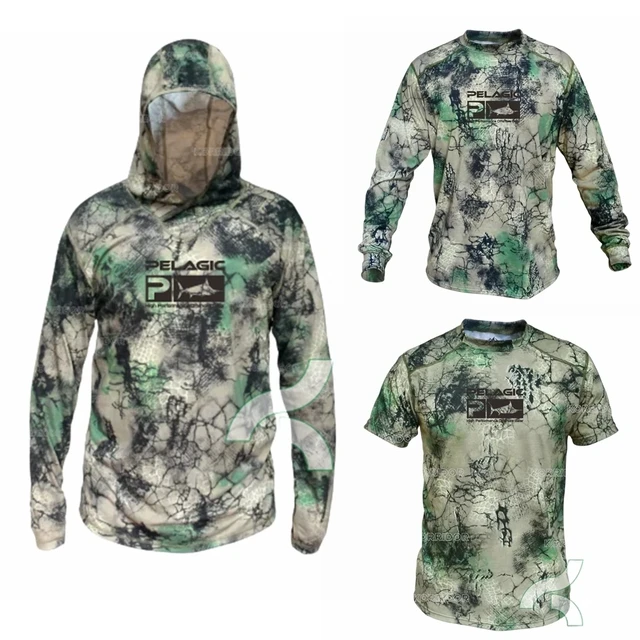 Fishing Shirt Camouflage Long Sleeve T-shirt Men Sun Protection Fishing  Clothes Outdoor Hooded Face Mask Fishing Jersey - AliExpress