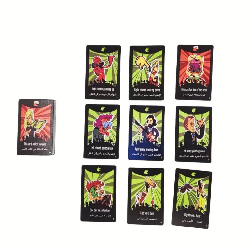 가족 파티 게임용 재미있는 보드 카드 게임 종이 장난감, 아랍어 게임 요가 카드 게임, 요가 움직임 모방 카드 게임