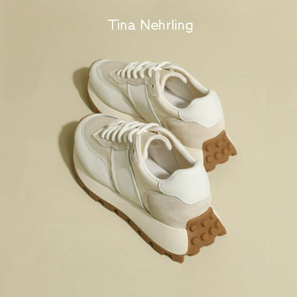 

TinaNehrling Spring Autumn Thick Sole Street Casual Shoes Women's New Fashion Brand Elevated Casual Sports Shoes