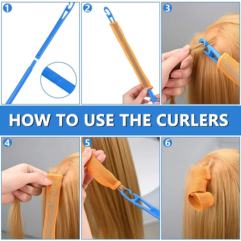 Hair Styling Tool Hair Curling Tools Heatless Hair Curler No Heat Silk Ribbon Hair Rollers Curls Headband Sleeping Soft Lazy Curlers Foam Rod Curling Tools