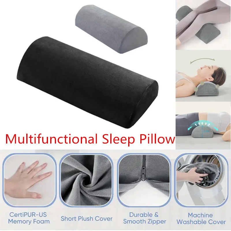 Waist Pillow 1pc relax Half Moon for Legs Knees Lower Back Head Supportive for Sleeping Machine Washable