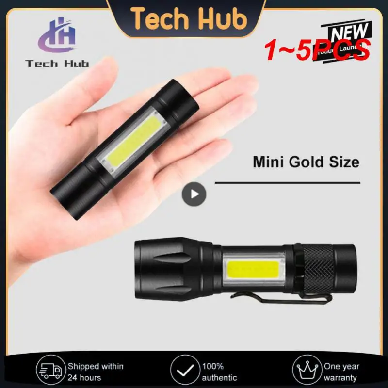 

1~5PCS Zoom Focus Mini Led Flashlight Built In Battery XP-G Q5 Lamp Lantern Work Light rechargeable Mini Flashlight