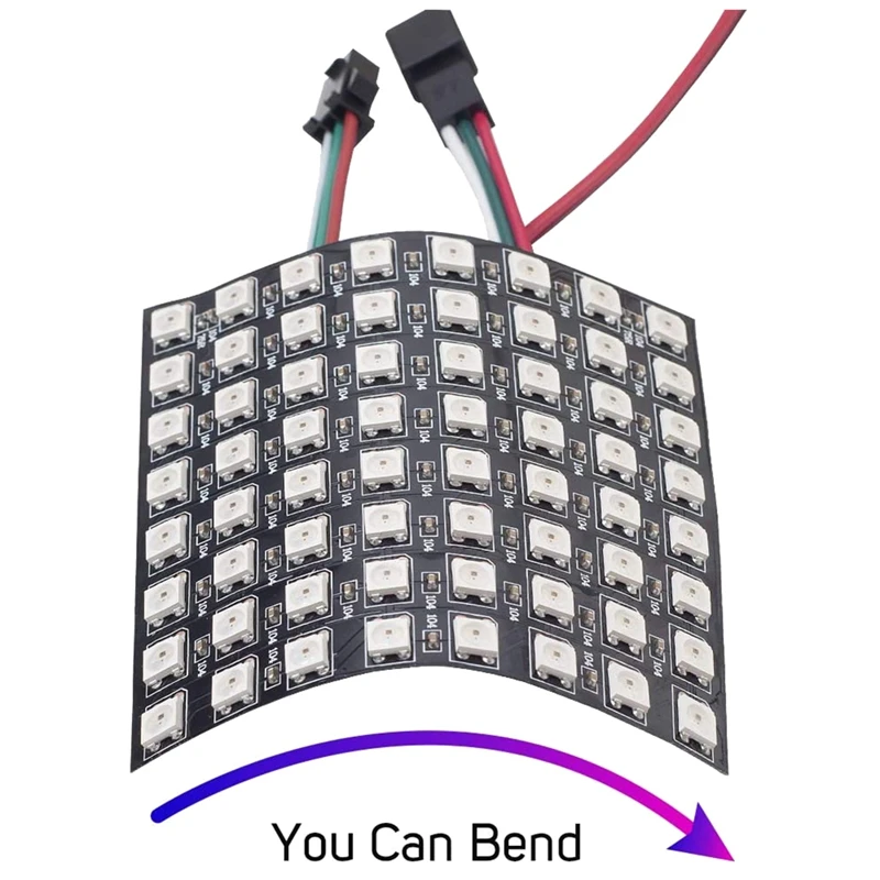 WS2812B RGB LED   г ,  ٷ  ִ WS2812 8X8  Ʈ ȭ DC5V