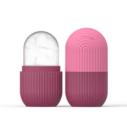 Silicone Face Ice Cube Mold for Beauty and Skin Care Therapy (Rose pink)
