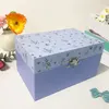 Lavender Music Box Jewelry Storage Box Desk Organizer Hot Stamping Girls Birthday Gift Ring/Necklace/Bracelet/Earring Storage 5