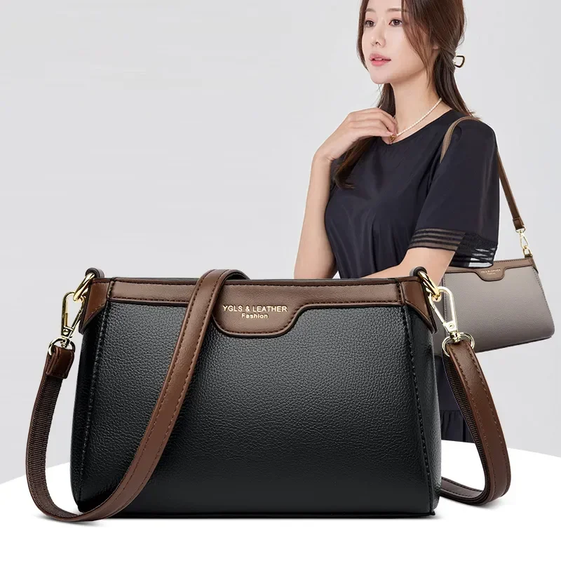 

Leather Bags Soft Shoulder For Luxury Quality Handbags High Bags Bag Messenger Crossbody 2023 Women Sac Genuine Women