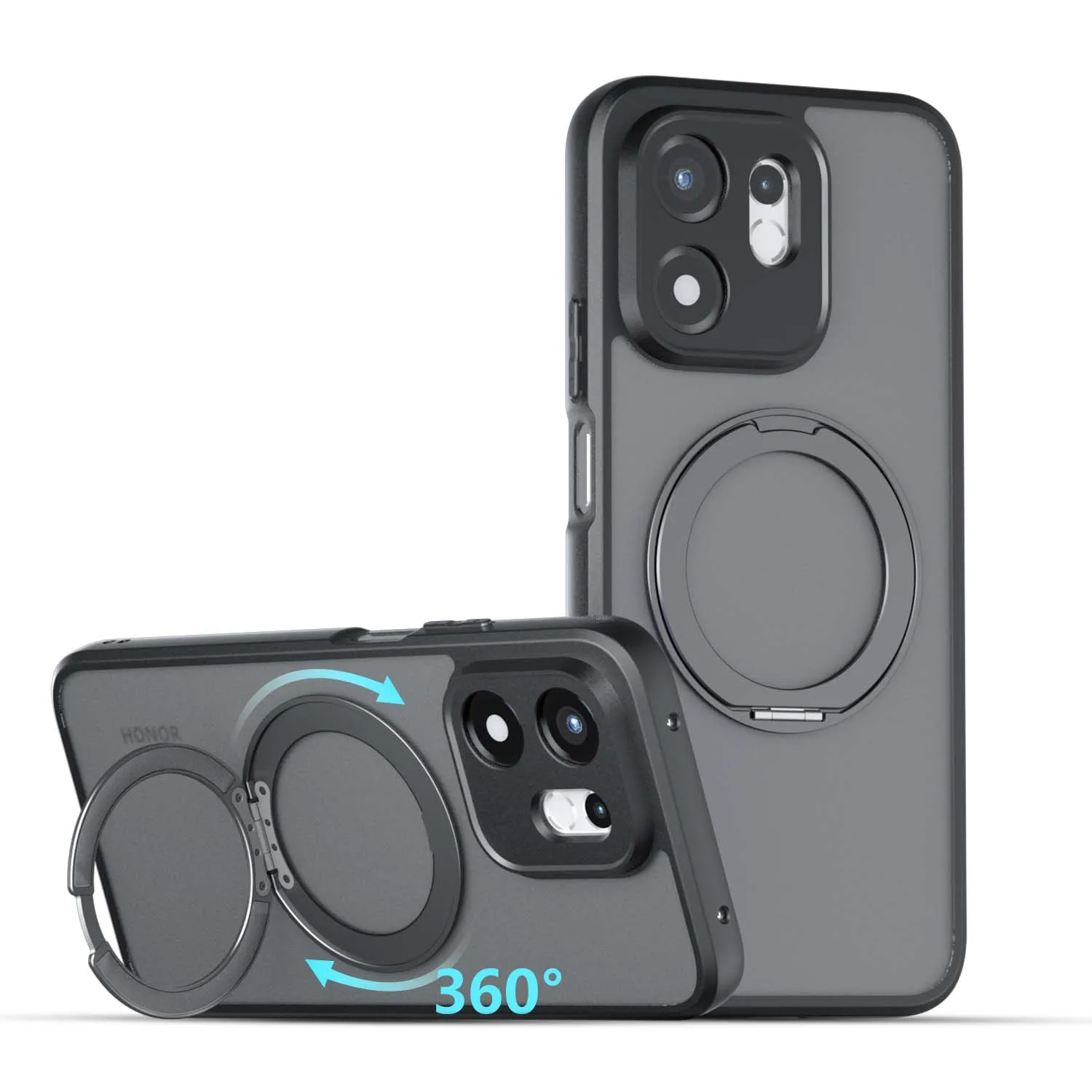 Luxury 360° Magnetic Rotating Stand Shockproof Acrylic Cover with Skin Feel