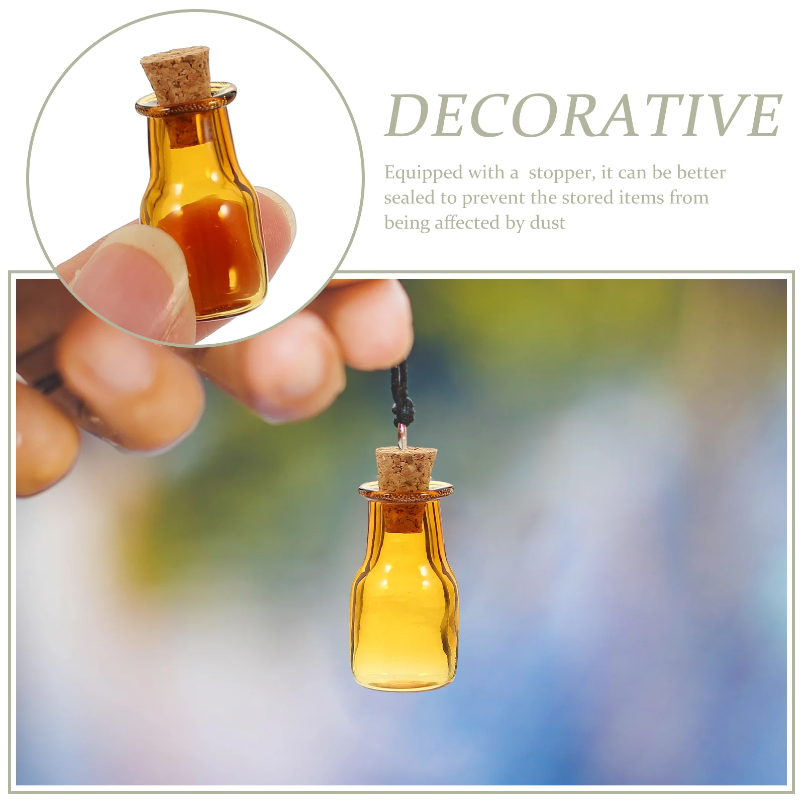 9 Pcs Mini Glass Bottle Corks Reagent Container Small Bottles Wishing Crafts Jars Laboratory Sample Sealing 3