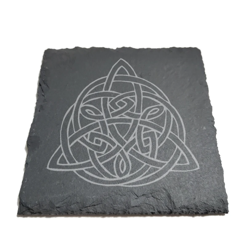 

TRIQUETRA Natural Rock Coasters Black Slate for Mug Water Cup Beer Wine Goblet J018
