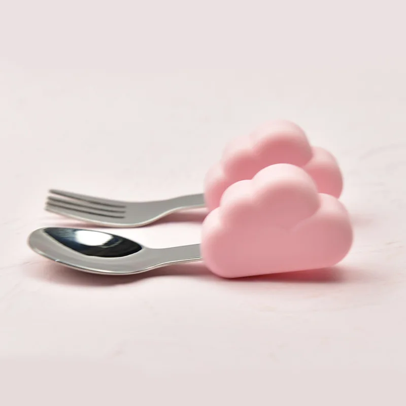 Children's Silicone Tableware Set, Hippo, Snail, Whale, Baby Spoon and Fork, Utensils Set, Learn to Eat Tools