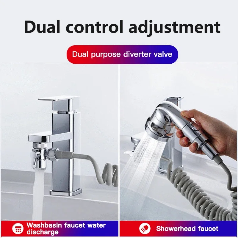 4pcs/Set Faucet Extender Bathroom Shower Faucets Set Spray Drains Strainer Hose Sink Washing Hair Bathrooms Kitchen Accessories 5