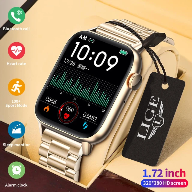 Relojes inteligentes para mujer (contestar/hacer llamadas) con pantalla  táctil de 1.72 pulgadas, monitor de ritmo cardíaco, reloj inteligente para