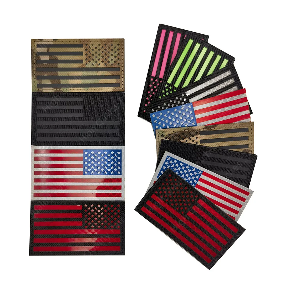 Пластырь с флагом США и правой рукой, светоотражающая униформа в темноте армии США, флота, ВВС